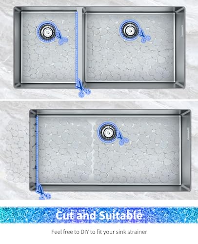 Bligli Pebble Sink Mat for Stainless Steel/Ceramic Sinks, PVC Eco-Friendly Sink Protectors for Bottom of Kitchen Sink, Dishes and Glassware, Fast Draining, 15.7 x 11.8 inch (2 Pack, Bling Clear) - color: Bling Clear