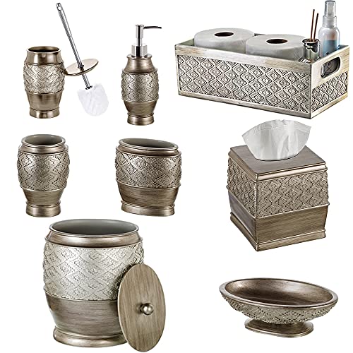 Creative Scents Dublin Silver Toilet Brush Set - Toilet Bowl Cleaner Brush and Holder - Decorative Bathroom Cleaner Brush - Space Saving Design Toilet Bowl Scrubber - color: Silver
