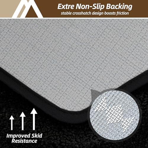 COSY HOMEER Bathroom Mat Rugs 24”x48” Non-Slip Absorbent Bath Mat Plush Shaggy Machine Washable Bath Rugs Soft Polyester Bath Mats for Bathroom Floor,Tub and Shower,Black - color: Black, size: 2' x 4' (Oval)