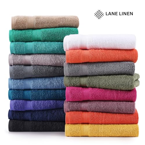 LANE LINEN 100% Cotton Bath Towels - 18 Pieces - Softer, Durable & Highly Absorbent - 4 Bath, 8 Wash Cloth, 6 Hand Towels - Perfect Family Set, Premium Quality, Oeko-TEX Certified - Teal - color: 11: Teal, size: 18 Piece Towel Set
