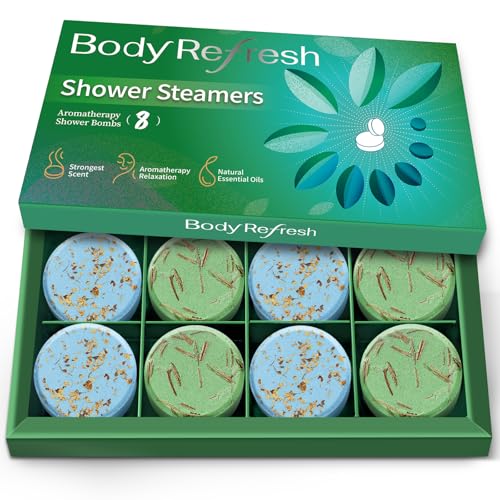 Shower Steamers Aromatherapy-8 Pack Shower Bombs with Essential Oils, Mothers Day Gifts for Mom Wife, Birthday Gifts for Women Self Care Relaxation Home SPA Teacher Appreciation Gift (Green) - color: Green