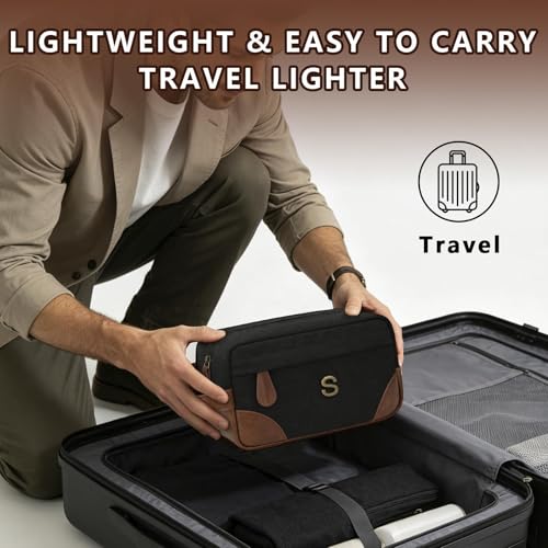 Personalized Toiletry Bag for Men - Initial Custom Travel Dopp Kit, Waterproof Shaving Bag with Large Capacity for Travel Essentials, Birthday Gifts for Him Dad Husband Boyfriend (S) - style: S