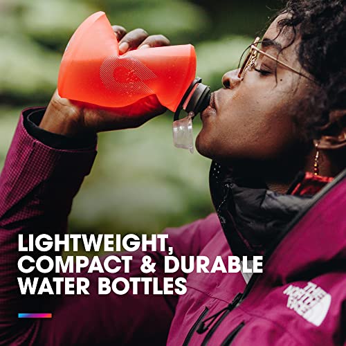 HydraPak Stow Collapsible Water Bottle – 350ml, 500ml, 1L – Ultralight, Leak-Proof, BPA-Free, Filter Compatible Travel & Hiking Flask - color: MTN Mammoth Grey, style: 17oz/500ml