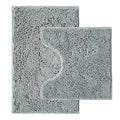 Bathroom Rugs Sets 2 Piece,Super Absorbent Chenille Bath Mats and U-Shaped Toilet Rug,Strong PVC Non Slip Backing,Microfiber Washable Dry Quickly Bath Mats for Bathroom(20"x32"+20"x20"U, Light Grey) - color: Light Grey