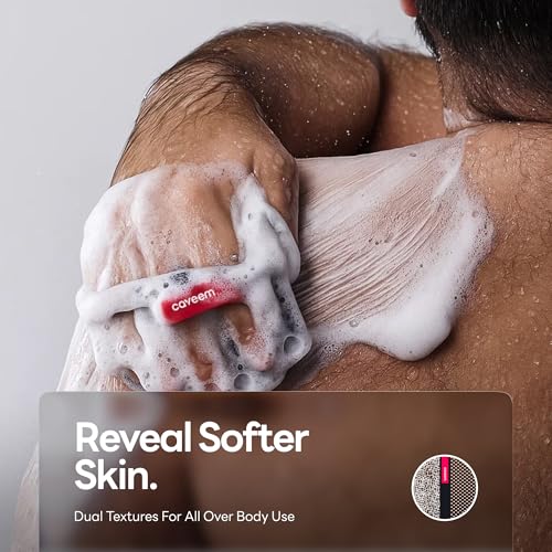 Caveem Exfoliating Body Scrubber, Bath and Body Scrub Buffer, Body Exfoliator for Remove Dead Skin, Gentle and Rough Lightweight Sponge for Shower (2 Pack) - style: Round and Dual-Sided Exfoliation
