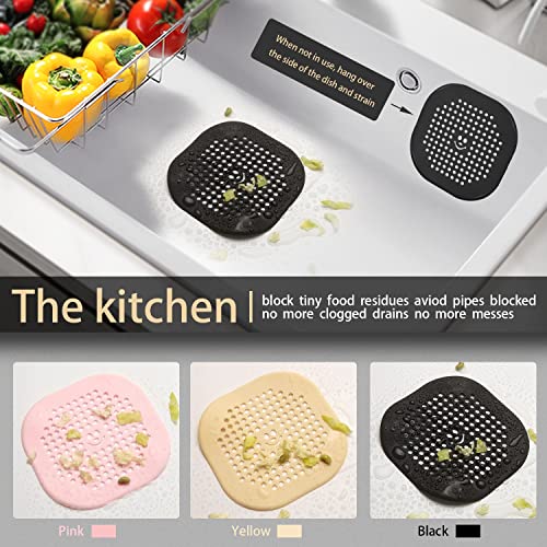 2 Pack Drain Hair Catcher Sturdy Silicone Shower Drain Protector Sink Drain Strainer Hair Stopper for Shower Kitchen Bathroom Tub Orange - color: Orange