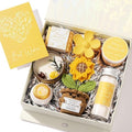 Spa Gifts for Women Bath Gift Set, Honey & Almond Milk Spa Gift Baskets Home Bath Self Care Kit Care Package Thank You Birthday Mothers Day Easter Gifts for Women Mom Her Friends Sister Teen Girl Wife - color: Yellow-Honey & Almond Milk