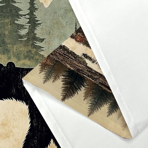 Cabin Bear Shower Curtain, Rustic Deer Hunting Decor Bath Curtains, Farmhouse Country Wooden Camping Forest Waterproof Fabric Bathroom Accessories Set, 47X64 inch with Hooks - color: Deer, size: 47"W x 64"L (Pack of 1)