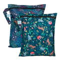 Bumkins Waterproof Wet Bag for Baby, Travel, Swim Suit, Cloth Diapers, Pump Parts, Pool, Beach, Gym Clothes, Toiletry, Hook to Stroller, Daycare, Zipper Reusable Wetdry Packing, 2-pk Jungle and Animal - color: I2 Jungle-2pk, style: Wet Bag