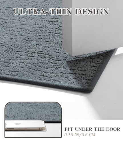 chakme Bathroom Rug Sets 2 Piece, Ultra Thin Quick Dry Bath Mat Set, Absorbent Bath Mat for Bathroom Non Slip Machine Washable, (Light Blue, 2 Piece) - color: Light Blue, size: 2Piece-Contour Rug