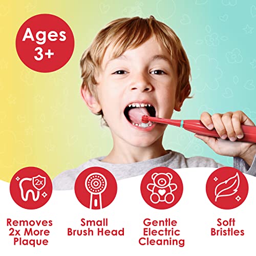 Brusheez Kids’ Electric Toothbrush Set - Safe & Effective for Ages 3+ - Parent Tested & Approved with Gentle Bristles, 2 Brush Heads, Rinse Cup, 2-Minute Timer, & Storage Base (Pepper the Dino) - color: Pepper the Dino