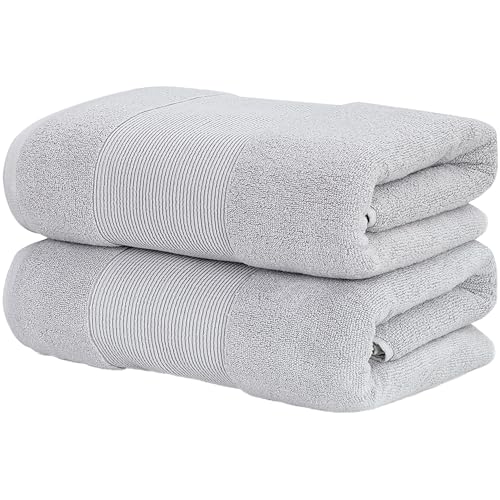 Modern Threads - Air Cloud 2-Pack 100% Zero-Twist Cotton Bath Sheet Set - Super Absorbent & Quick Dry - 500 GSM - Soft & Plush, Gray - color: Gray, size: 2-Pack Bath Sheet