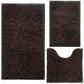 Bathroom Rugs Chenille 3-Piece Extra Soft and Absorbent Shag Bathroom Rugs, Machine Wash Mat, Strong PVC Non-Slip Underside, Plush Carpet Mats (Coffee) - color: Coffee, size: 2'8" x 1'8" (16x24"+20x32"+20x20"U shape）