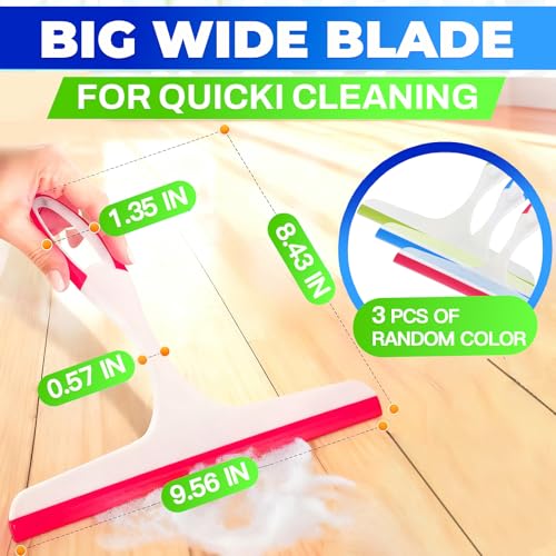 3PCS mini Squeegee Shower Squeegee Hanging Rubber Squeegee with Hook, Multipurpose Shower Squeegee for Glass Doors Window Squeegee (Regular Version) - color: Regular Version