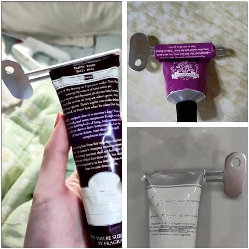 Toothpaste Squeezer, 4 Pcs Metal Manual Toothpaste Squeezer Roller Stainless Steel Tube Squeezer Toothpaste Squeezer Dispenser Hand Cream Tube for Saving Toothpaste Facial Cleanser Bathroom