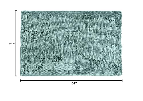 Amazon Basics Bathroom Rugs, Extra Soft Absorbent Shag Bath Rugs, Non-Slip Backing,Quick Drying,Machine Washable,Plush Comfort for Bathroom Floor,Tub and Shower, 21" x 34",Seafoam Green, (Pack of 12) - color: Seafoam Green, size: 1'9" x 2'10" (Rectangular
