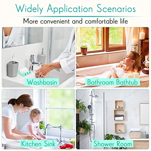 Cunhill 2 Pieces Silicone Soap Dish Self Draining Soap Dish Shower Waterfall Bar Soap Holder Tray with Drain Soap Saver for Kitchen Bathroom Accessories (Turquoise) - color: Turquoise
