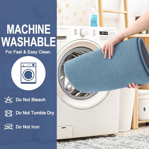 OLANLY Bathroom Rugs Sets 2 Piece, Soft Absorbent Memory Foam Bath Rug Set, Non-Slip, Quick Dry, Machine Washable Bath Mats for Bathroom, Home Decor Accessories (36"x24"+30"x20", Airy Blue) - color: Airy Blue, size: 36" X 24" + 30" X 20"