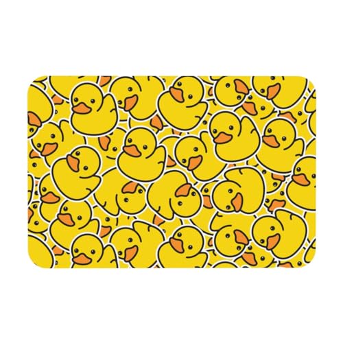 Cute Rubber Ducks Bath Mat Rugs 15.7x23.6 in, Yellow Cartoon Ducky Diatomaceous Earth Bathroom Rug Rubber Non-Slip Absorbent Bathroom Mat for Bathroom Kitchen Floor, Tub and Shower Sink - color: Ducks