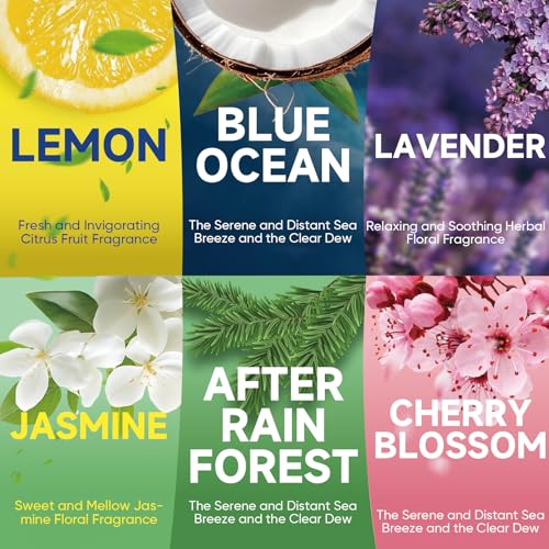 30Ct Aromative Toilet Brush Refills, Toilet Bowl Cleaner Refills, Double-Layer Cleaning Pads Added, Disposable Refill Heads for Toilet Bowl Cleaner Wands, 6 Flavors（Patented） - color: 6 Assorted Scents: Lemon, Lavender, Jasmine, Blue Ocean, Rainforest, Ch
