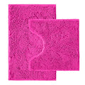 Bathroom Rugs Sets 2 Piece,Super Absorbent Chenille Bath Mats and U-Shaped Toilet Rug,Strong PVC Non Slip Backing,Microfiber Washable Dry Quickly Bath Mats for Bathroom(20"x32"+20"x20"U,Hot Pink) - color: Hot Pink