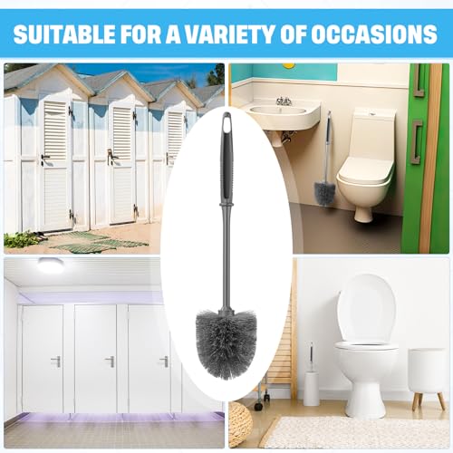 Reallnaive 24 Pack Toilet Brush Bulk, Commercial Heavy Duty Professional Toilet Bowl Cleaning Brush for Bathroom, Restroom Maintenance Cleaning Supplies (14 Inch,Grey) - color: Gray, size: 14 Inch