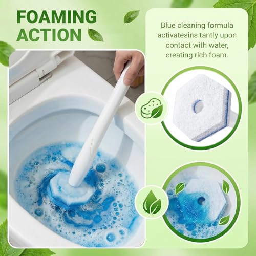 50PCS Toilet Bowl Cleaner Refills, Disposable Wand Refills Compatible with Most Systems, Scrubber Refill Heads for Bathroom Cleaning