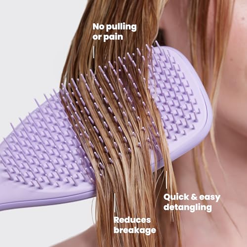 Tangle Teezer Fine Ultimate Detangler Brush for Fine Hair, Hypnotic Heather | Patented two-tier, soft-flex teeth detangles & reduces breakage on wet or dry hair; Shower-friendly hairbrush for fine hair - color: Hypnotic Heather, size: Regular