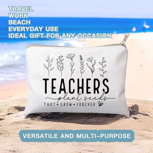 Helping Little Minds Grow Makeup Bag, Best Teacher Gift, Teacher Appreciation Gift, Teachers Plant Seeds That Grow Forever, Favorite Teacher Cosmetic Bag, Teach Love Inspire Pouch Bag - color: Teachers
