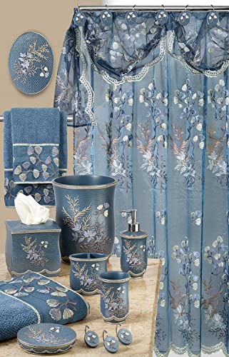 Zahari Home 4pc Capri Bathroom Accessories Sets Modern Classic Soap Dispenser, Tumbler, Tooth Brush Holder and Soap Dish Holder Unique Design Royal Blue Bathroom Set - color: Capri, style: 4 Piece Set
