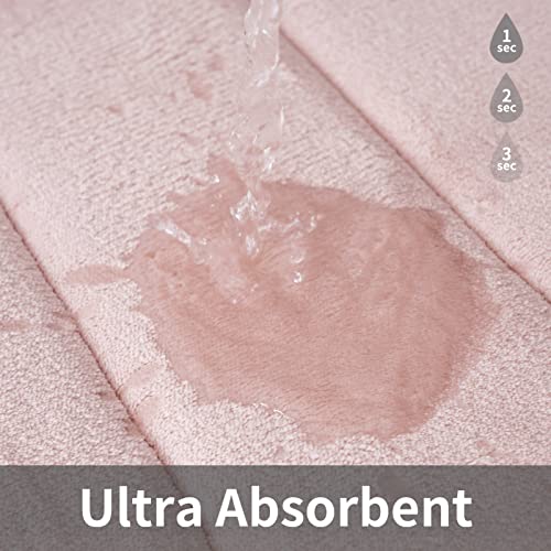 ROSMARUS Memory Foam Bath Mat 20” x 32”, Water Absorbent Shower Mat, Thick Bath Rugs for Bathroom Non Slip with PVC Backing, Ultra Soft Bathroom Rugs for Floor & Tub, Crystal Pink - color: Crystal Pink, size: 20" x 32" (Rectangular)