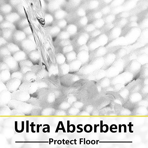 White Bathroom Rugs Chenille 3-Piece Extra Soft and Absorbent Shag White Bath Mat, Machine Wash Mat, Strong PVC Non-Slip Underside, Plush Carpet Mats - color: White, size: 2'8" x 1'8" (16x24"+20x32"+20x20"U shape）