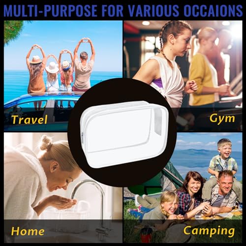 16 Pieces Clear Makeup Bags Bulk, TSA Approved Toiletry Bag for Travel, PVC Waterproof Cosmetic Pouches Clear Pouch with Zipper for Men and Women Carry-on Travel Essentials Cosmetic Bags (White-M) - color: White-M