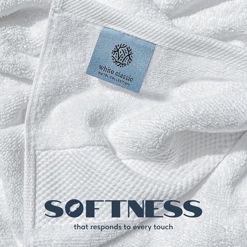 White Classic Luxury Bath Towels Set of 4 Large - 700 GSM Turkish Cotton Ultra Soft Bath Towels 27x54 | Highly Absorbent and Quick Dry | Hotel Towels for Bathroom Luxury, Plush Shower Towels, White - color: 01: White