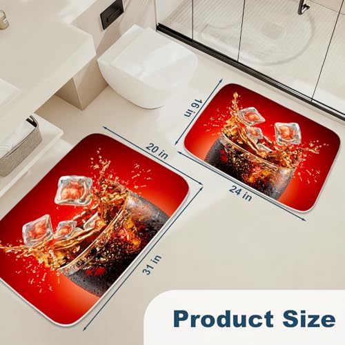 Funny Red Drink Ice Modern Aesthetic Luxury Bath Rugs Non Slip Shower Mat Bathroom Decor Door Rug (16x24 inches) - color: Multi Color 19, size: 2' x 1'4" (Rectangular)