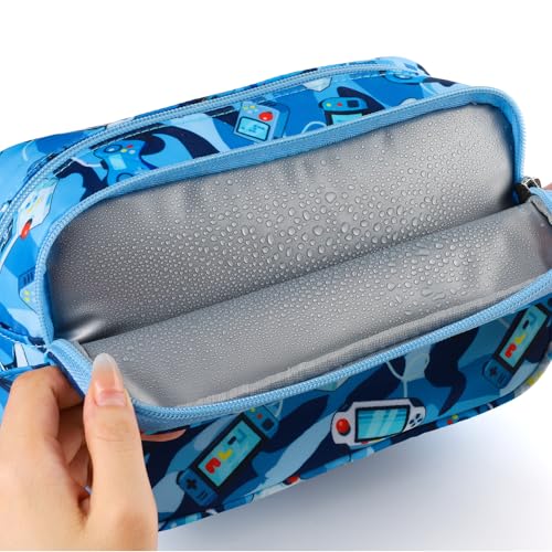 Kids Toiletry Bag for Boys, Travel Toiletry Bag for Little Young Boys Waterproof Hanging Wash Bag Toddler Traveling Toiletries, Games Camo Blue - color: Games Camo Blue
