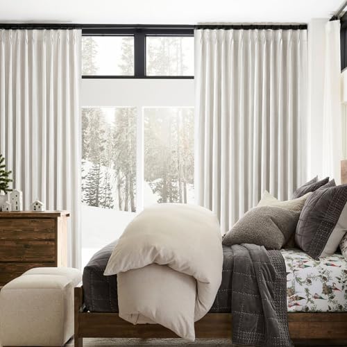 Birch 54 Inches Length Small Darkening Curtains for Kids/Boys/Teens Rooms/Bedroom 2 Panels Set, Pinch Pleated Warm Ivory Thermal Short Blackout Drapes Butter Cream Window Burg Cute Decor (40"Wx54"L) - color: Birch, size: 40"W x 54"L (Pack of 2)