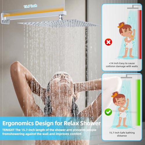Bathroom Shower Faucet Set，10 Inch Rain Shower Head with Handheld Spray，Brass Shower Valve Trim Kit，Wall Mounted Square Rain Shower System (Chrome) - color: Chrome, size: 10 Inch Shower Head