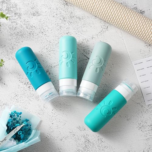 Zafit Travel Bottles for Toiletries, TSA Approved Travel Containers 3oz Leak Proof Travel Tubs Refillable Liquid Travel Accessories for Shampoo Conditioner Lotion Body Wash(Multicolored H) - color: Multicolored H