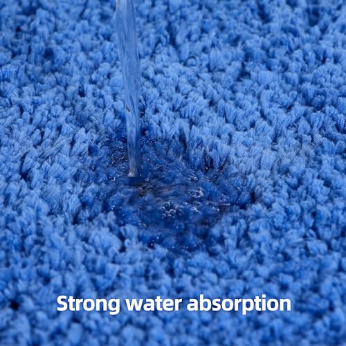 3 Pieces Luxury Bathroom Rug Set with U-Shaped Toilet Rug, Non-Slip Rubber Bottom, Thick Microfiber Fluffy Plush, Water Absorption, Quick Dry, Ultra Soft, Bath Mats for Bathroom, Tub(Sky Blue) - color: Sky Blue