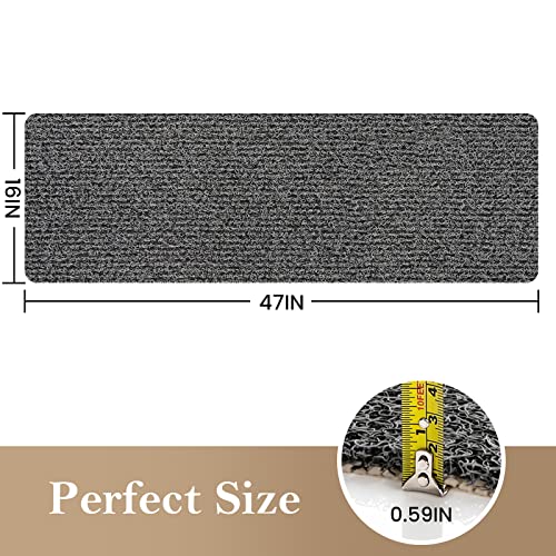 Shower Mat Bathtub Mat Non-Slip,47x16 inch, Soft Tub Mat with Drain,PVC Loofah Bath Mat (Phthalate Free) for Tub and Bathroom,Quick Drying,Black - color: Black, size: 47" x 16" (Rectangular)