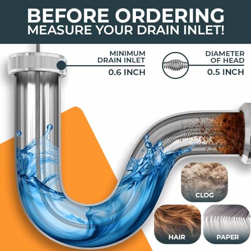 MEISTERFAKTUR drain snake - Auto Feed - Ideal plumbing snake for sink and drain unblocking - Solid drain auger for real DYIs! (25FT - NEW) - color: 25FT - NEW