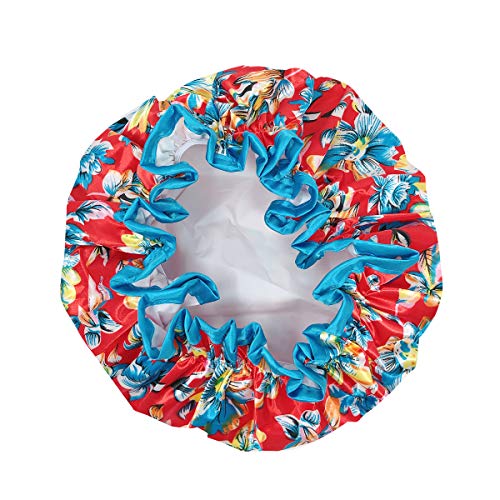 allydrew Reusable Women's Waterproof Shower Caps for Long Hair, Exotic Floral - color: Exotic Floral