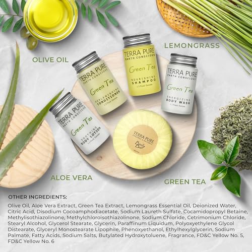 Terra Pure Hotel Soaps & Toiletries Bulk Set | 1-Shoppe Amenities Kit | 1oz Shampoo & Conditioner, Body Wash, Lotion, 1.25oz Bar Soap | Travel Size | 150 Pieces - style: 150 PIECES