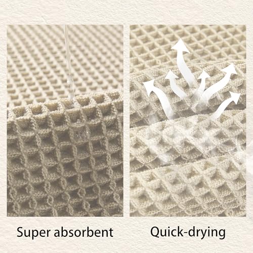 Waffle Bath Mat Non Slip, Boho Bathroom Rug, Super Absorbent Quick Dry Bathroom Mat, Soft Farmhouse Bath Rug with Tassels, Small Washable Shower Mats for Floor 20"x32", Square Cream - color: Square Cream, size: 1'8" x 2'8" (Rectangular)