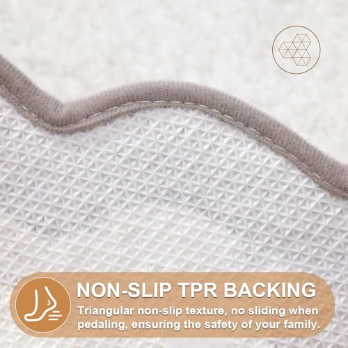 ORTIGIA Long Cute Scalloped Bathroom Rugs Runner, Fun White and Gray Plush Microfiber Scallop Bath Mats Non Slip Washable Quick Dry Absorbent, Rug Carpet for Bathtub Sink Laundry Room Bedroom, 17x47 - color: Grey and White, size: 1'5" x 3'11" (Rectangular