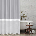 Seasonwood Grey Shower Curtain Modern Fabric Shower Curtains White Tassels Farmhouse Shower Curtains Striped Shower Curtain Waterproof 72x72 Inch - color: Grey, size: 72"W x 72"L (Pack of 1)