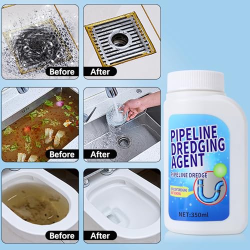 Pipeline Dredging Agent, Drain Clog Remover Agent, Powerful Quick Cleaning Drain Toilet Cleaner Tool, for Kitchen, Sink, and Toilet Pipelines