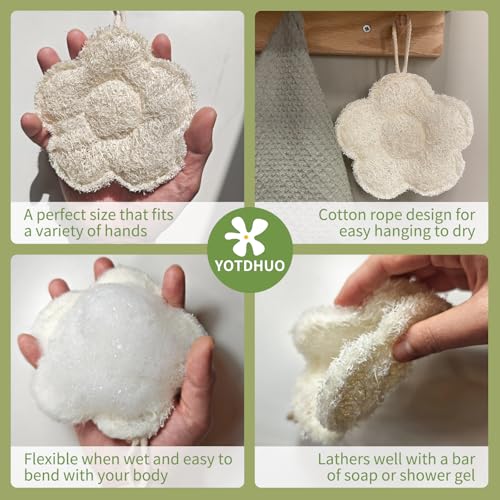 Travel Size Egyptian Loofah, Natural Body & Face Exfoliating Sponge, Quick Dry, Lightweight, Rich Lather,Rough Bath Sponge Set (3 Pack) - color: 3pack