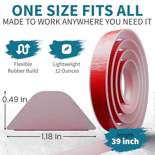 Premium Transparent 39 inch Shower Threshold Water Guard Collapsible Silicone Wet Room Floor Barrier & Bathtub Splash Waterstopper Self Adhesive Dam Strip for Kitchen Sink Edge & Bathroom Door Seal